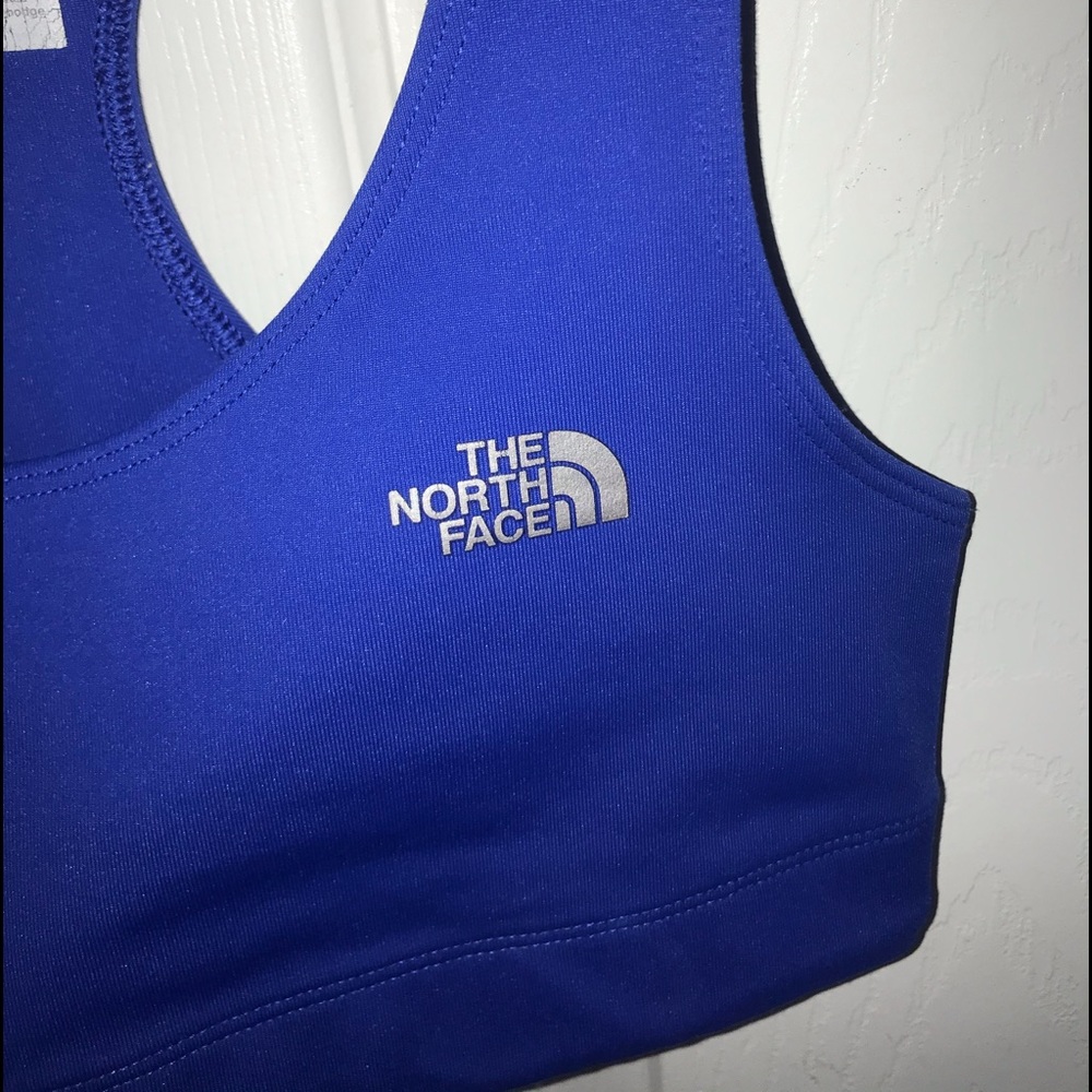 The north face blue sports bra